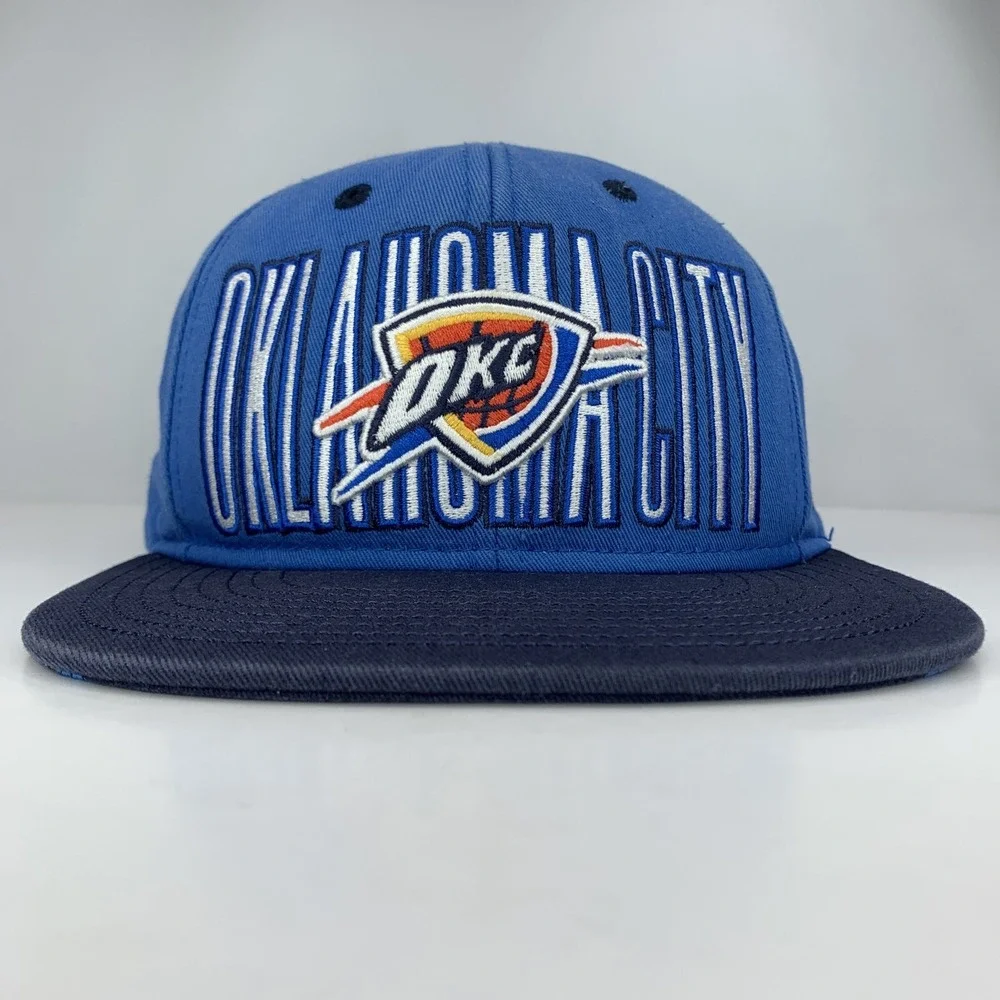 Oklahoma City OKC Thunder Blue Hat YOUTH Adidas NBA Basketball Snap OSFM Cap